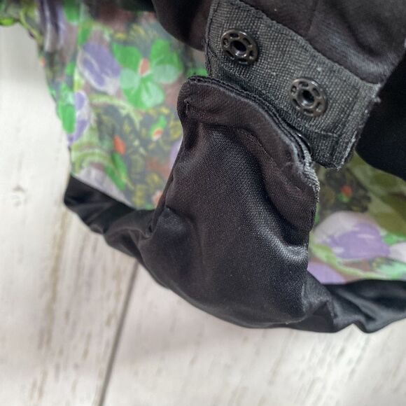 Zara Floral Plunge Bodysuit Long Sleeve L Chic Night Out Y2K Party Bloggers Fav - Picture 14 of 16